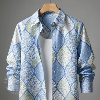 Pamuk Flowers patchwork baby blue