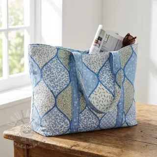Pamuk Flowers patchwork baby blue