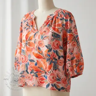 Viskoza RAYON POPLIN Printed Rosie design B
