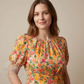 Viskoza RAYON POPLIN Printed Rosie design C