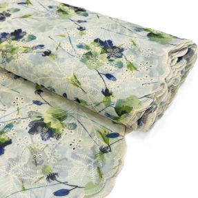 Pamučna tkanina s mješavinom EMBROIDERY Rose green