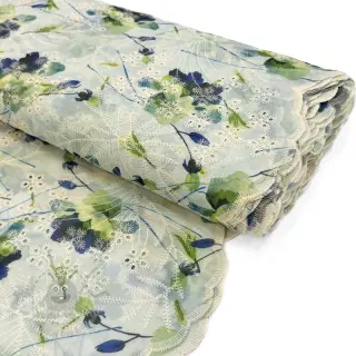 Pamučna tkanina s mješavinom EMBROIDERY Rose green
