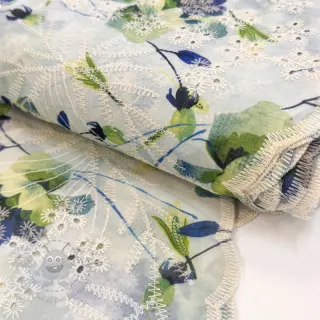 Pamučna tkanina s mješavinom EMBROIDERY Rose green
