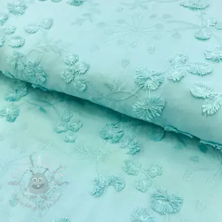 Pamuk EMBROIDERY Catchy leaves aqua