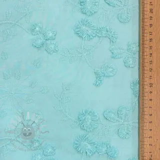 Pamuk EMBROIDERY Catchy leaves aqua