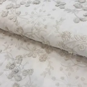 Pamuk EMBROIDERY Catchy leaves beige