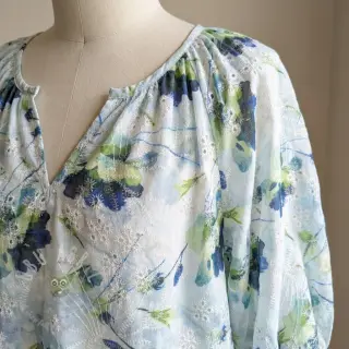 Pamučna tkanina s mješavinom EMBROIDERY Rose green