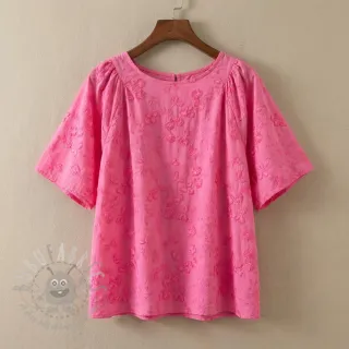 Pamuk EMBROIDERY Catchy leaves pink