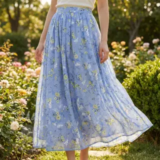 Pamučna tkanina s mješavinom Burny lovely blue