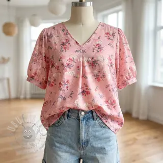 Pamučna tkanina s mješavinom Burny lovely pink