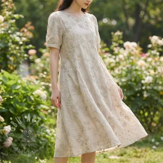 Pamuk EMBROIDERY Catchy leaves beige