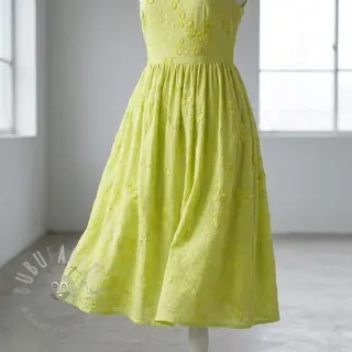 Pamuk EMBROIDERY Catchy leaves lime