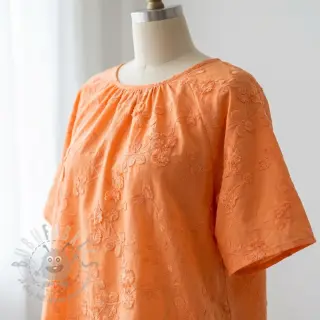 Pamuk EMBROIDERY Catchy leaves orange