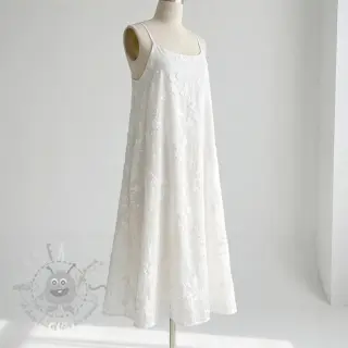 Pamuk EMBROIDERY Catchy leaves off white