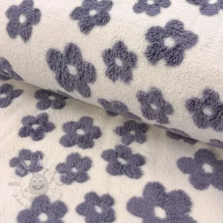 Tkanina za kapute TEDDY Flower power lavender