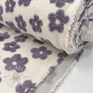 Tkanina za kapute TEDDY Flower power lavender
