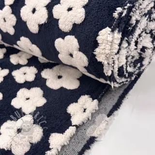Tkanina za kapute TEDDY Flower power off white