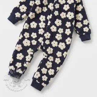 Tkanina za kapute TEDDY Flower power off white