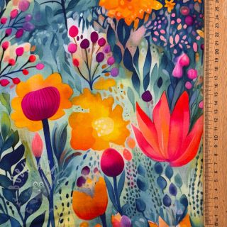 Jersey VISCOSE LYCRA HEAVY Tulips design E