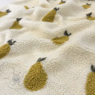 Tkanina za kapute TEDDY JACQUARD Pears old lime