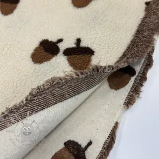 Tkanina za kapute TEDDY JACQUARD Acorns