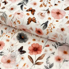 Viskoza s lanom Flower sea design D