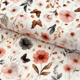 Viskoza s lanom Flower sea design D