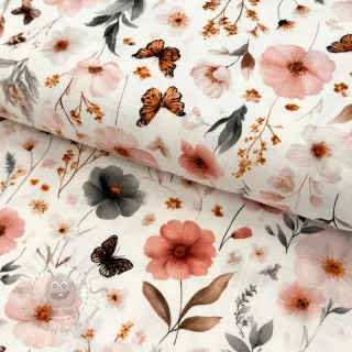 Viskoza s lanom Flower sea design D