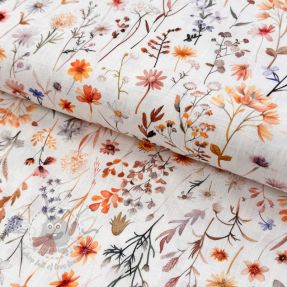 Viskoza s lanom Flower sea design B