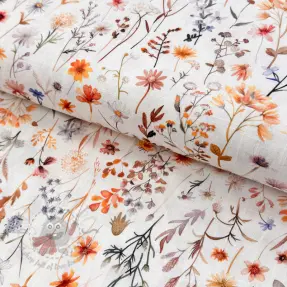 Viskoza s lanom Flower sea design B