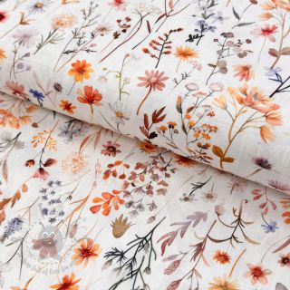 Viskoza s lanom Flower sea design B