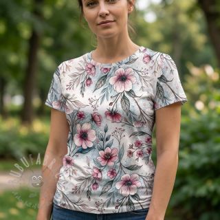 Jersey VISCOSE LYCRA HEAVY Classic flowers design D