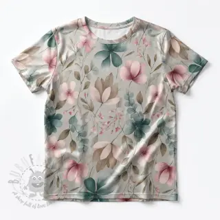 Jersey VISCOSE LYCRA HEAVY Classic flowers design C