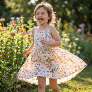 Viskoza s lanom Flower sea design B