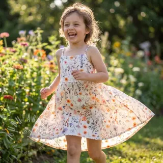 Viskoza s lanom Flower sea design B