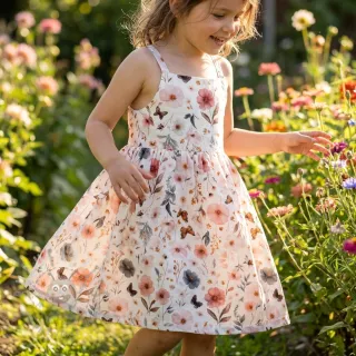 Viskoza s lanom Flower sea design D