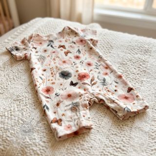 Viskoza s lanom Flower sea design D