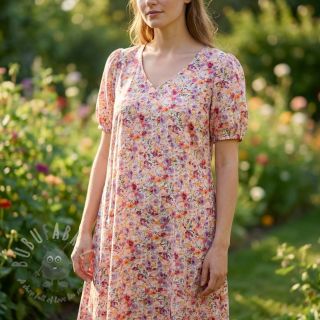 Viskoza s lanom Floral design C