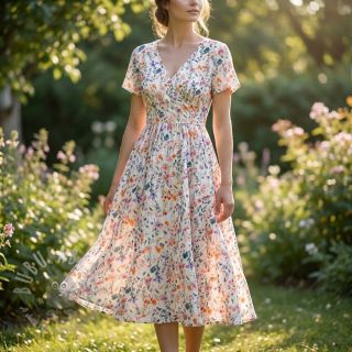 Viskoza s lanom Shabby chic design D