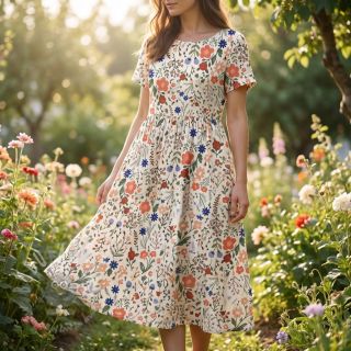 Viskoza s lanom Botanic design B