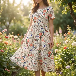 Viskoza s lanom Botanic design B