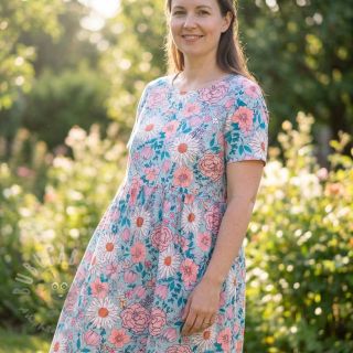 Viskoza s lanom Bright and bold design D