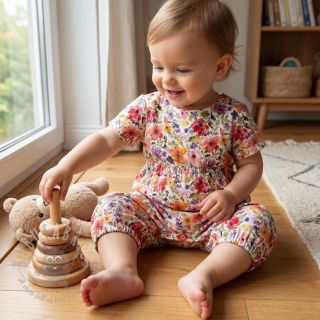 Viskoza s lanom Floral design B