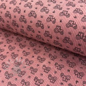 Rastezljivi baršun STRETCH Tractors old pink