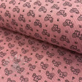 Rastezljivi baršun STRETCH Tractors old pink