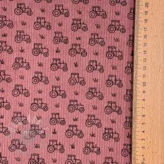 Rastezljivi baršun STRETCH Tractors old pink