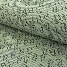 Rastezljivi baršun STRETCH Little dino old green