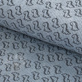 Rastezljivi baršun STRETCH Little dino old blue