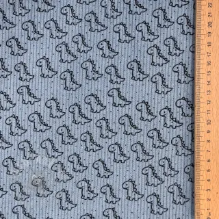 Rastezljivi baršun STRETCH Little dino old blue