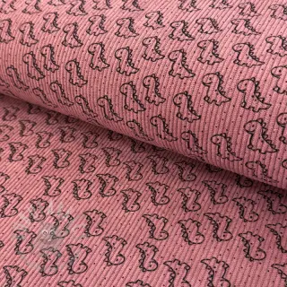 Rastezljivi baršun STRETCH Little dino old pink